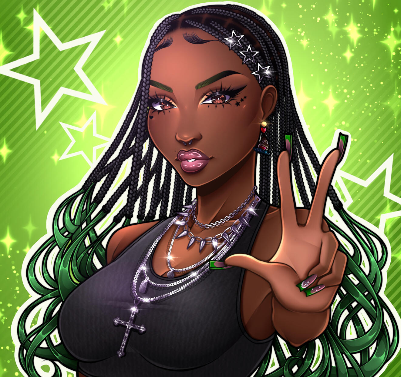 A Full-Render, Bust-Up self portrait of anonymous