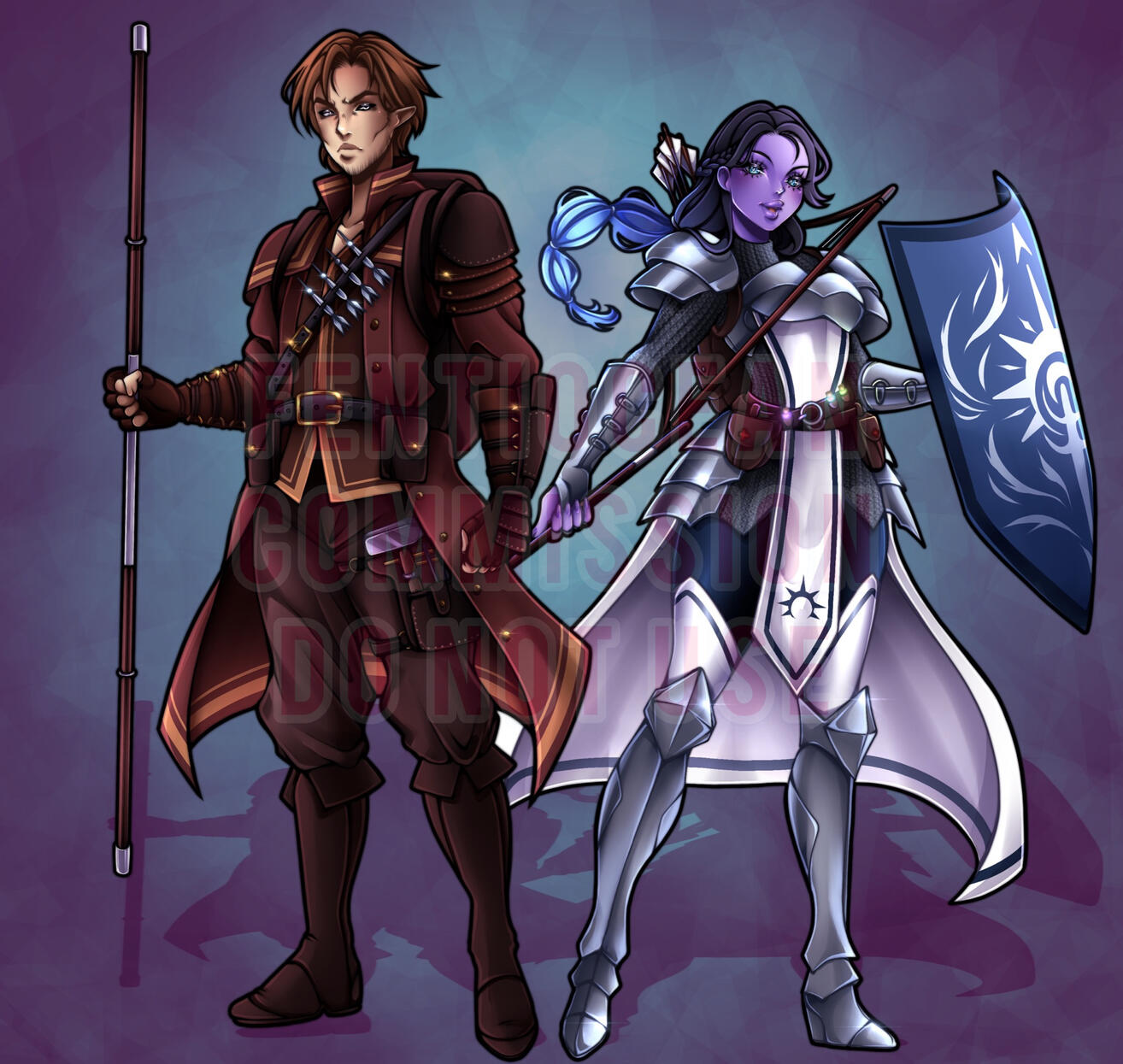 Custom Full-Body, Full-Render piece for anonymous, featuring two OC&#39;s. (Yes, I do draw men too!)