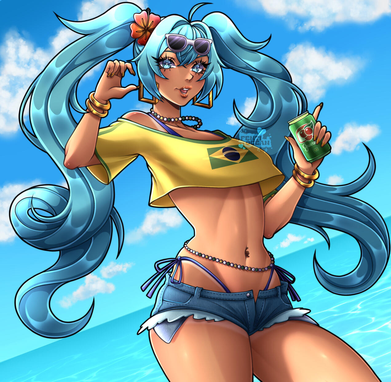 My take on the "Brazilian Miku" trend that took the Vocaloid and art community by storm.