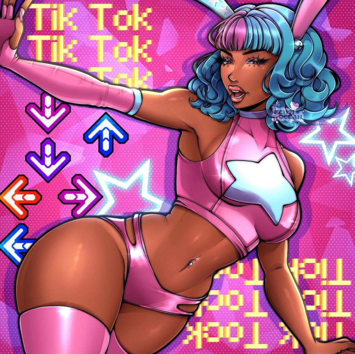 "Hair Long, Money Long" - Based off one of the outfit designs from Megan Thee Stallion's hit song "BOA". Outfit designed by Matthew Reisman.