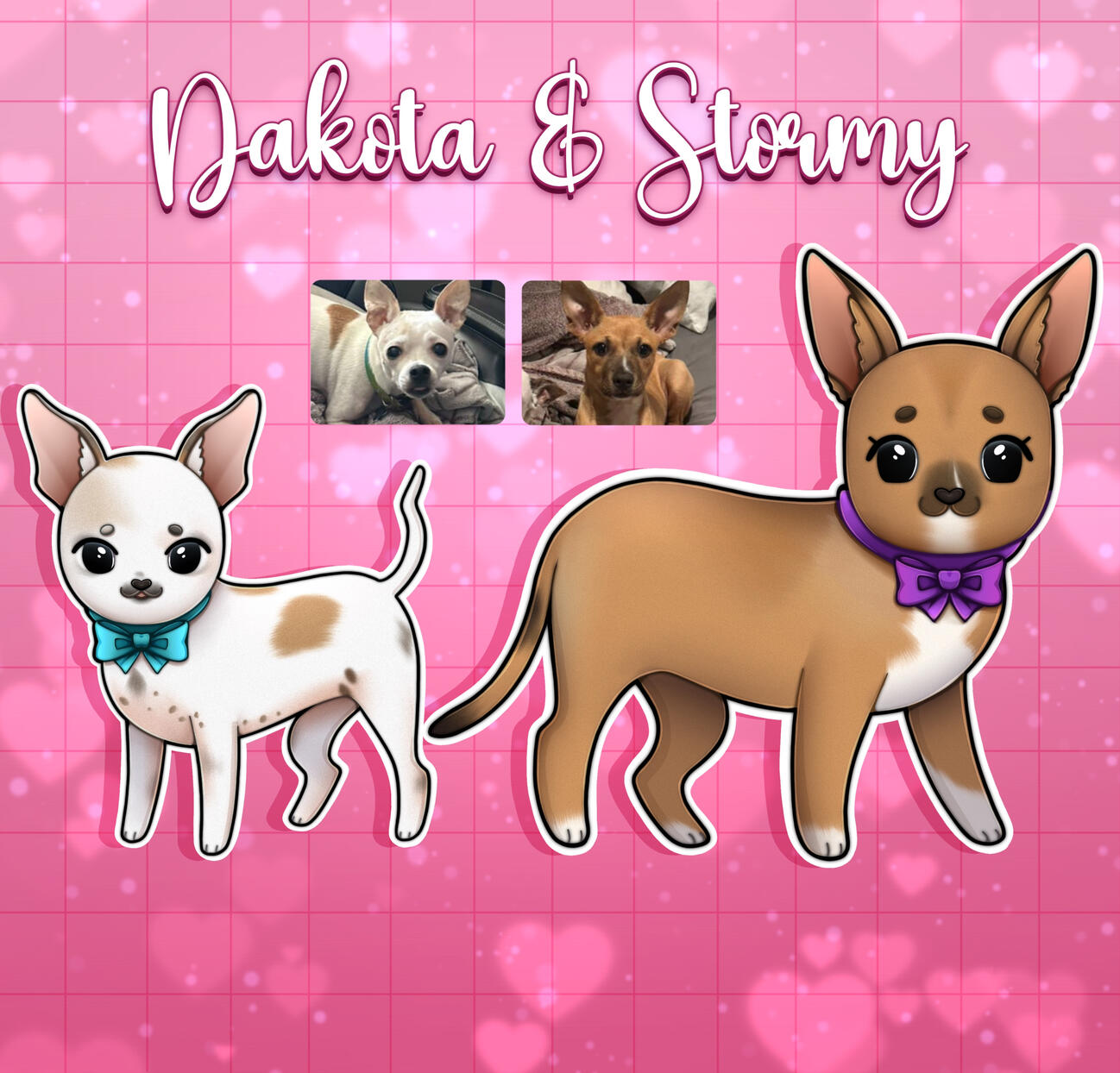 The sweetest doggos, Dakota & Stormy, drawn for @schrodingerslame on IG